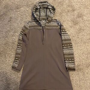 Athleta Brown Hooded dress